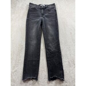 Flying Monkey Womens Straight Leg Raw Hem Faded Black Jeans 27 Meas: 27x26.5‎